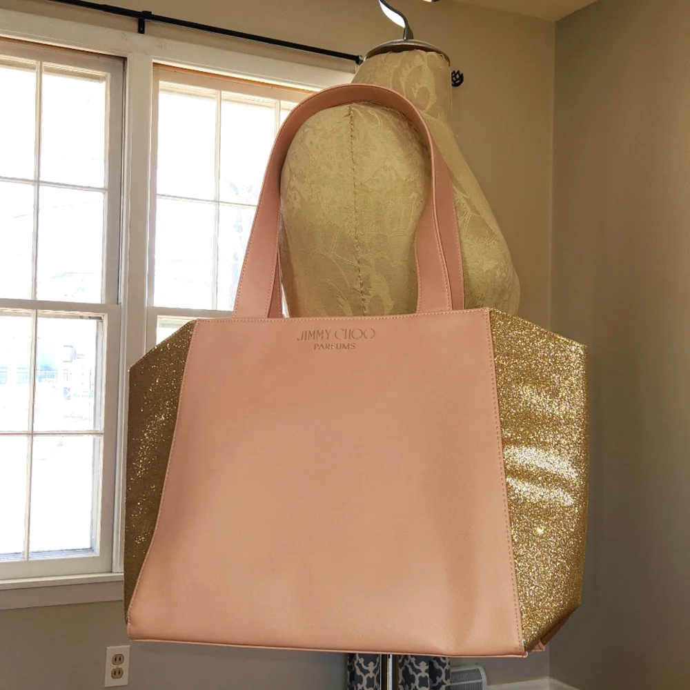 Jimmy Choo Blush Glitter Weekender Tote